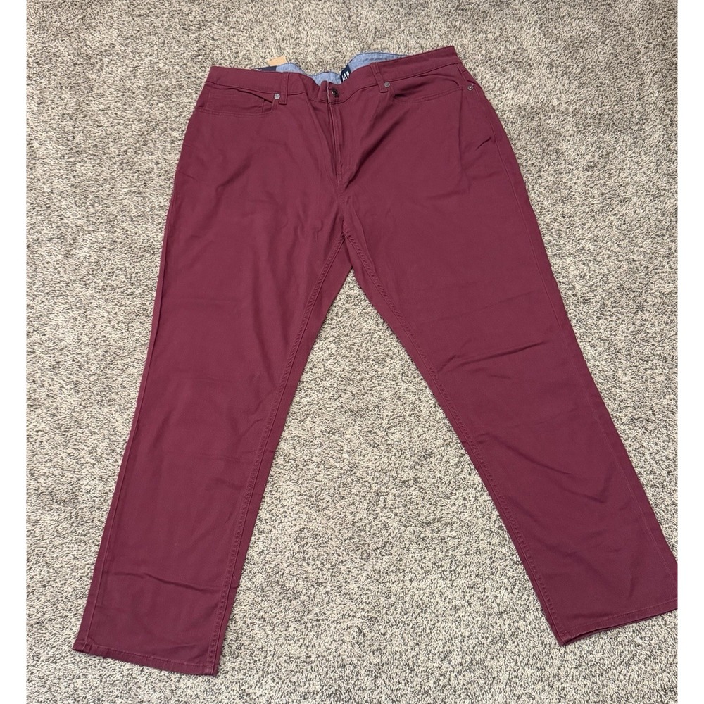 NWT Gap Burgundy Pants 5 Pocket Men Size 40x32 Slim Casual Cotton Blend